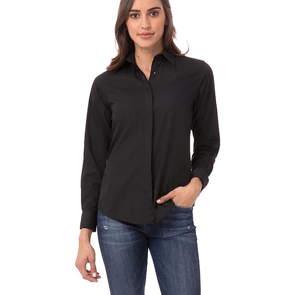 Chef Works Women’s Basic Dress Shirt, Black, XX-Large - Picture 4 of 5